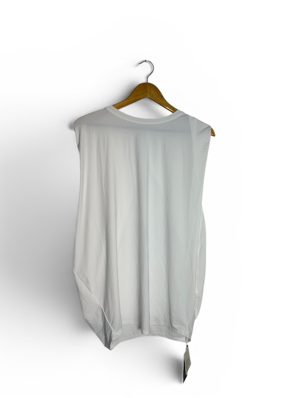 NWT Halara Round Neck Ruched Cool Touch Yoga Tank Top-UPF50+ Size L White - Picture 3 of 6